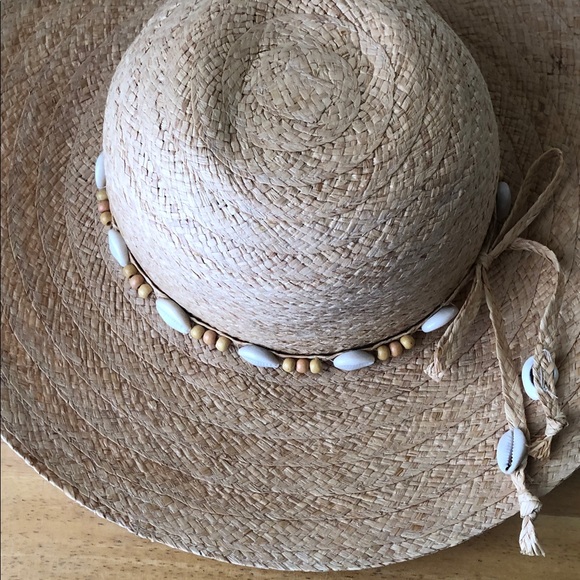 Woman’s rare Y2k Panama Jack beachy Natural Straw Sun Hat with Shell Accents main image 5